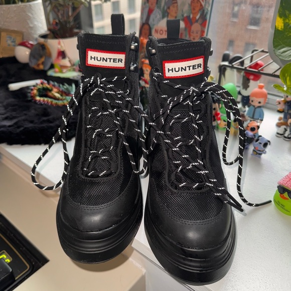 Hunter Shoes - Hunter Black Lace-Up Boots